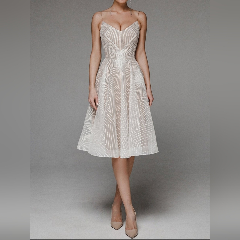 Lovely champagne A-line dress